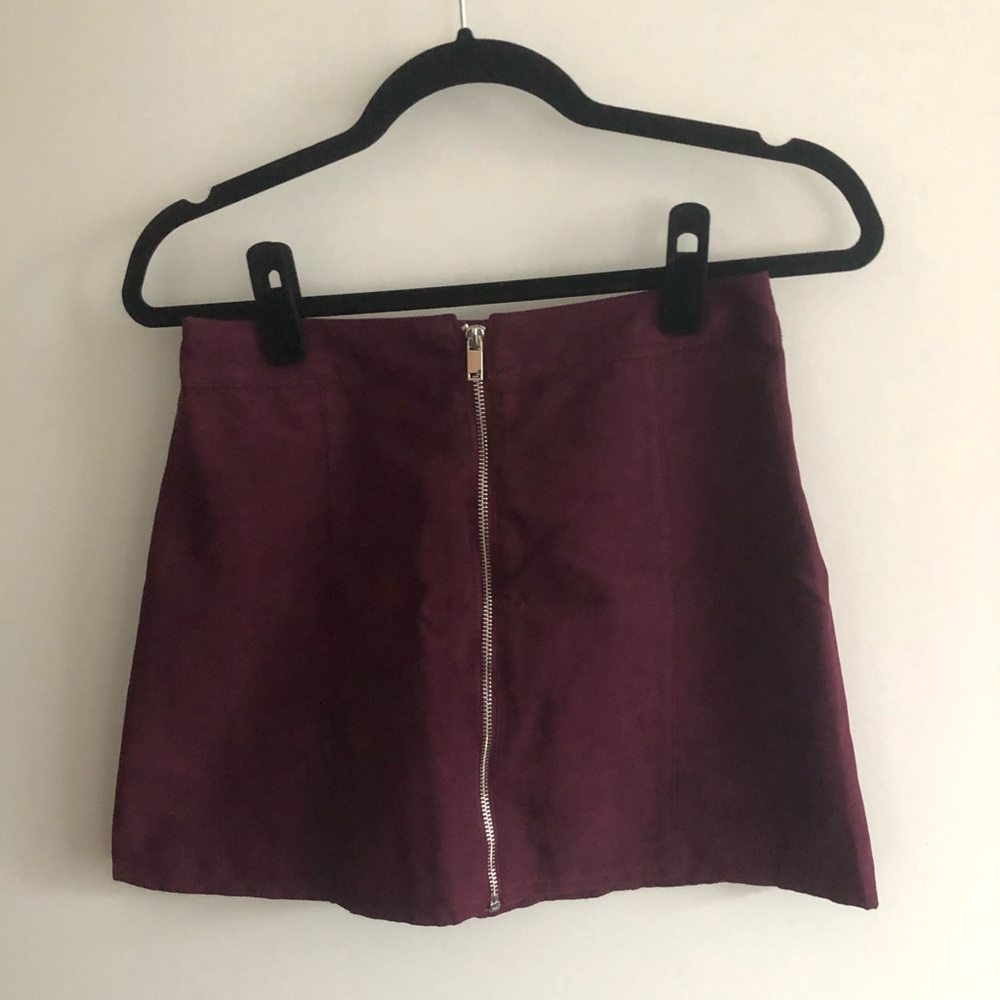 H&M Merlot Faux Suede Skirt